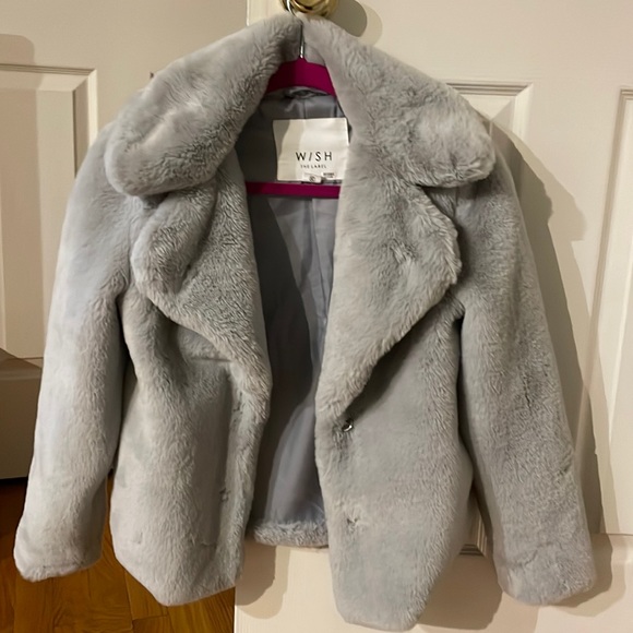 Gray Cropped Fur Wish the Label Jacket - XS - Picture 1 of 5